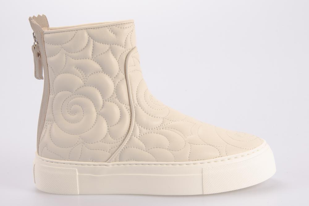 AGL Donna Sneaker alta D925576 MEGHAN EMBROIDERY GESSO MILK