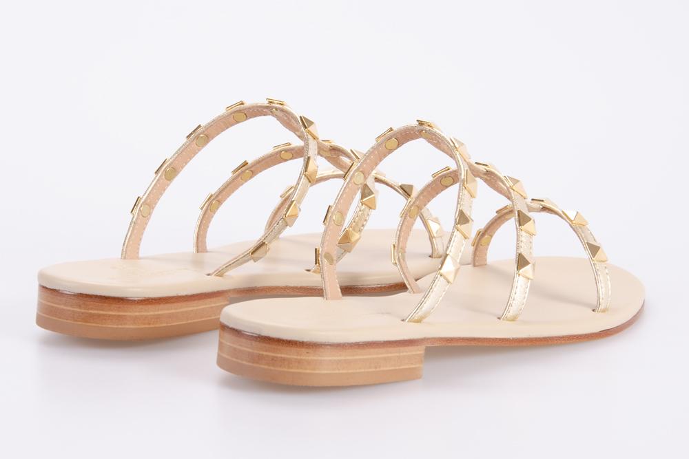 PAOLO FERRARA Donna Sandali CR2904 T15 NAPPA LAMINATO PLATINO
