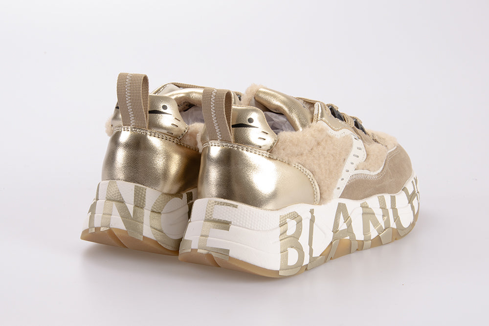 VOILE BLANCHE Donna Sneaker CLUB105 LIGHT BROWN-PLATINUM 