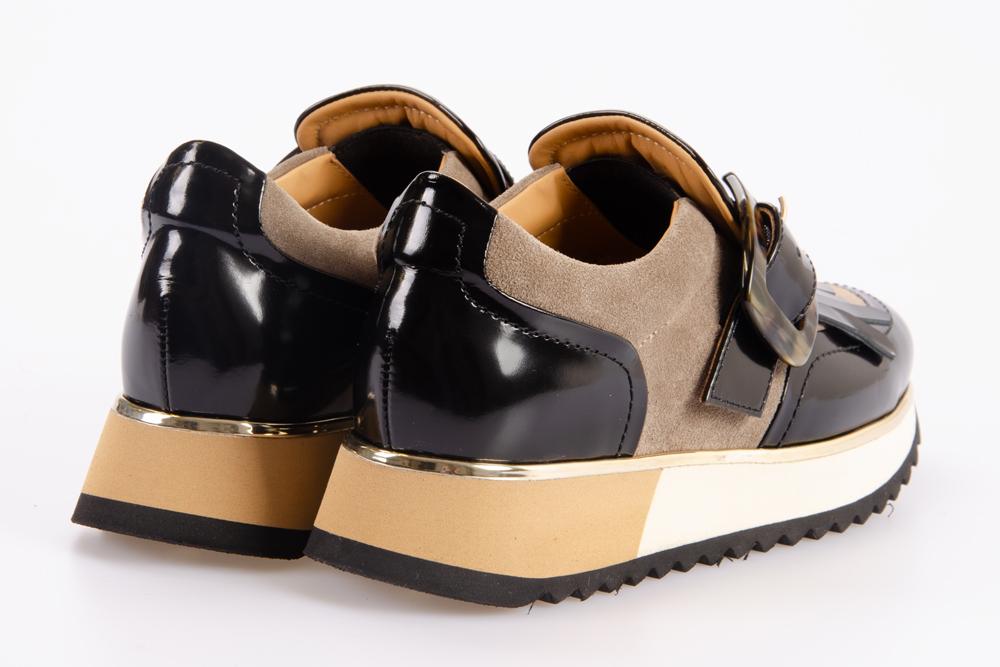BALDIN Donna Sneaker OV320 LUXOR NERO TORTORA 