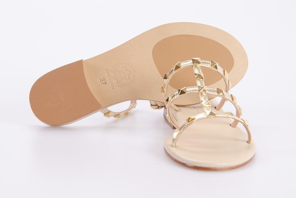 PAOLO FERRARA Donna Sandali CR2904 T15 NAPPA LAMINATO PLATINO 