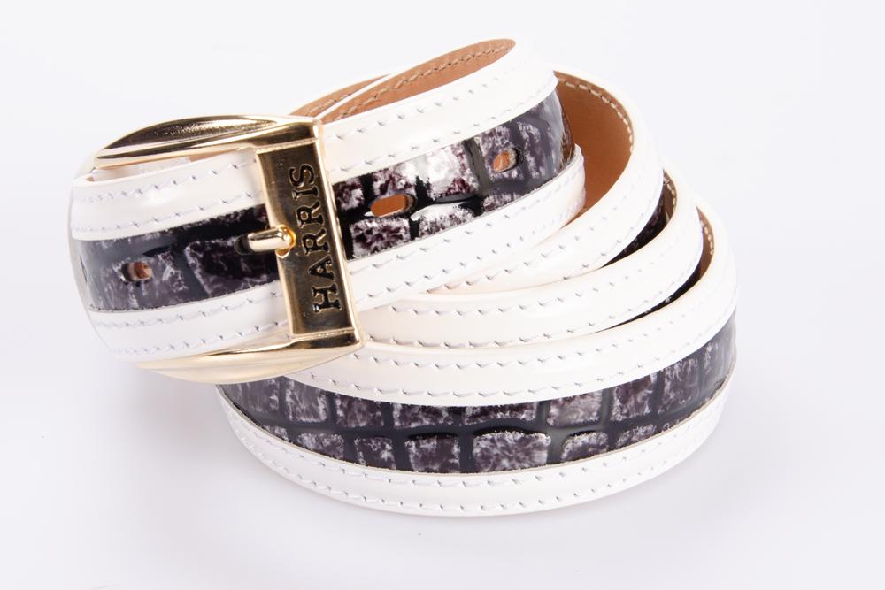 HARRIS Uomo Cintura 10 MURANO CROCO DARK GREY 