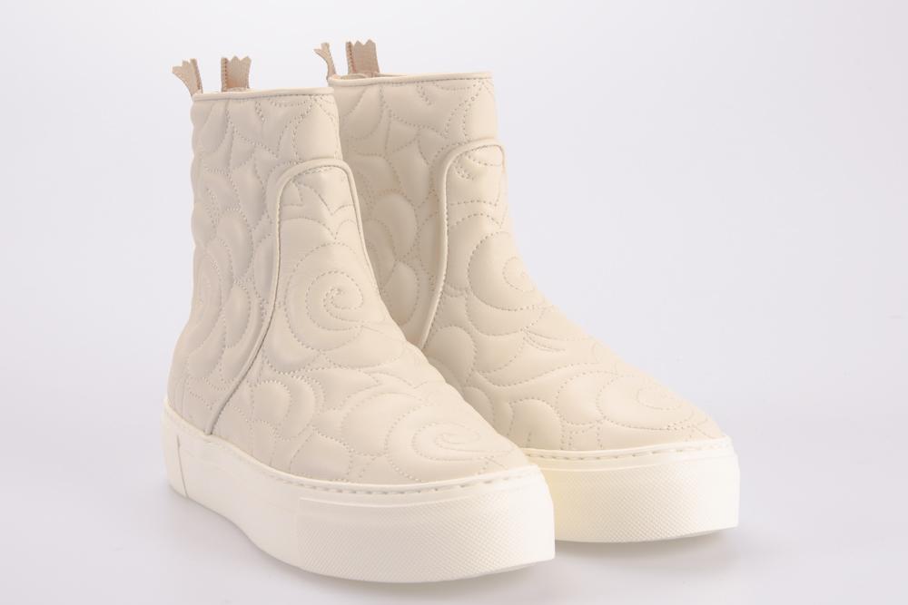 AGL Donna Sneaker alta D925576 MEGHAN EMBROIDERY GESSO MILK 