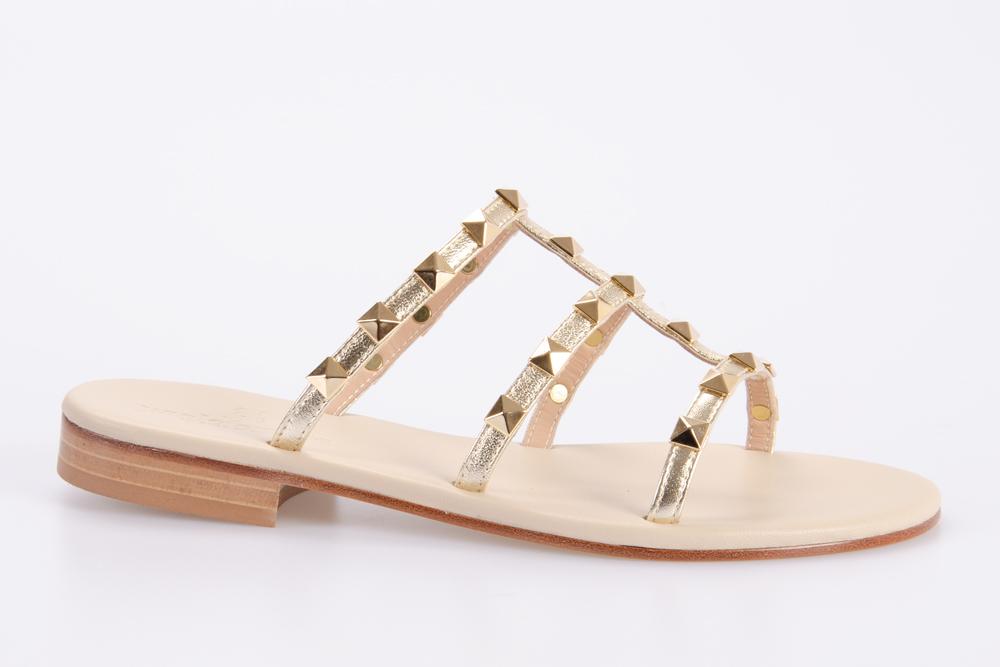 PAOLO FERRARA Donna Sandali CR2904 T15 NAPPA LAMINATO PLATINO 