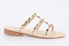 PAOLO FERRARA Donna Sandali CR2904 T15 NAPPA LAMINATO PLATINO 