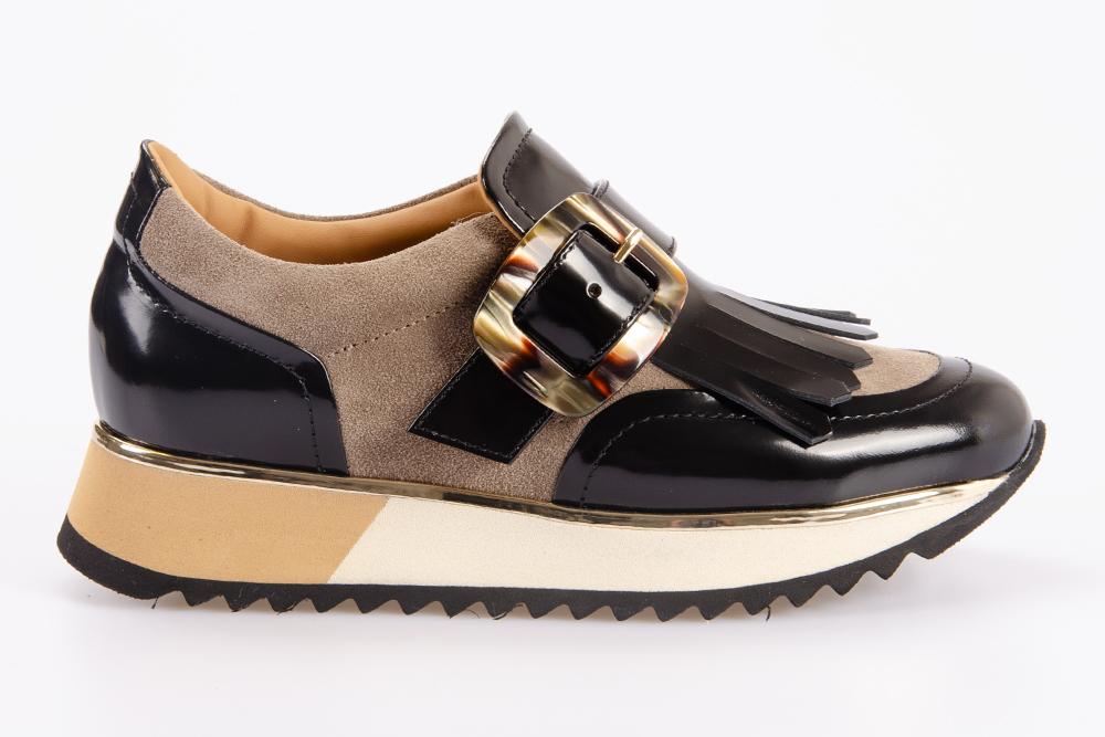 BALDIN Donna Sneaker OV320 LUXOR NERO TORTORA 
